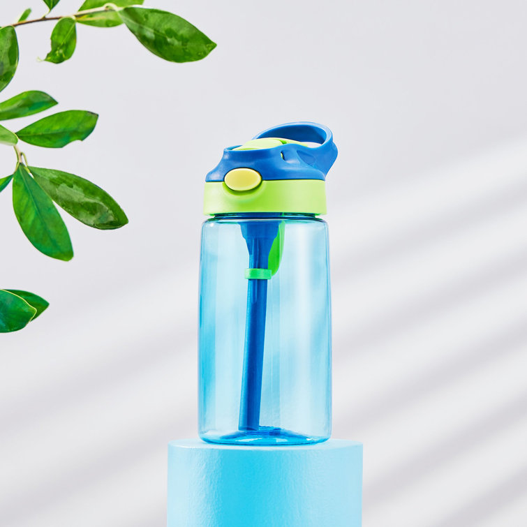 16oz Plastic Water Bottle with Straw
