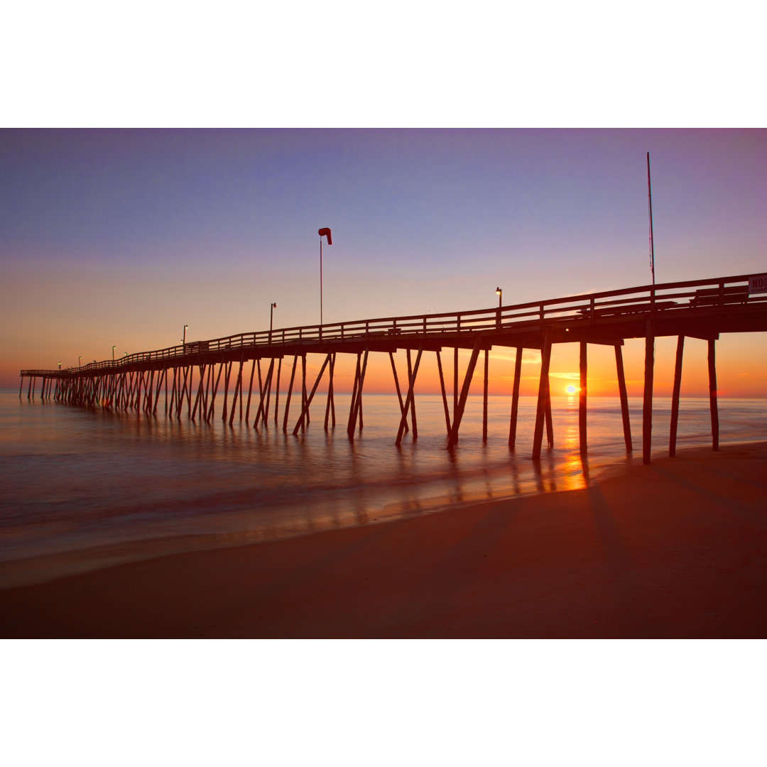 Sunrise On The Pier - Wrapped Canvas Print