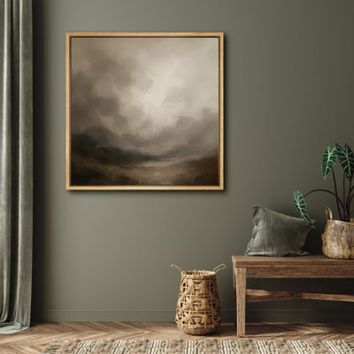 Reproduction de paysage abstrait encadrée sur toile murale pour décor de salon