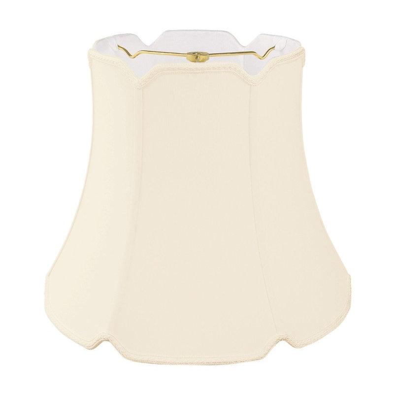 Abat-jour cloche en soie / shantung (araignée), Coquille d'oeuf, H 12 po x l 14 po x P 14 po