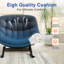 Chaise berçante d'extérieur en forme d'œuf avec coussin - salon moderne pour patio, balcon, salon (bleu)