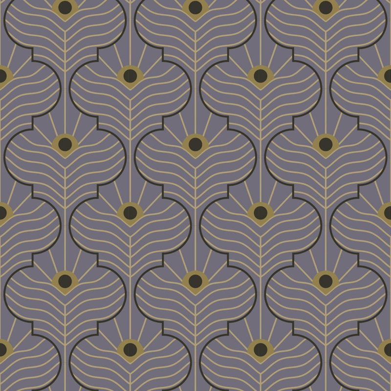 Moroccan Peacock - Dusk Lavender Wallpaper, Paper