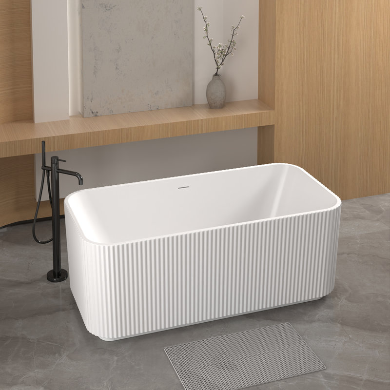 Bailey 59'' Freestanding Acrylic Soaking Bathtub with Pop-Up Drain, cUPC Certified