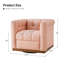 Fauteuil club pivotant carré en cuir véritable Sonika avec cadre en bois massif-644228612