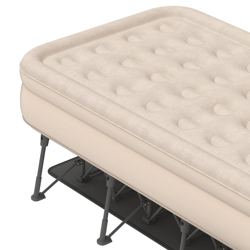 Twin Air Mattress with Bed Frame & Storage Box, Twin, Beige
