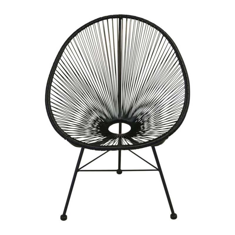 Chaise d'appoint de patio Jahray, Noir