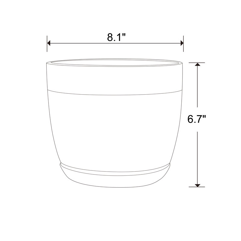 Ana Ceramic Pot Planter with Saucer