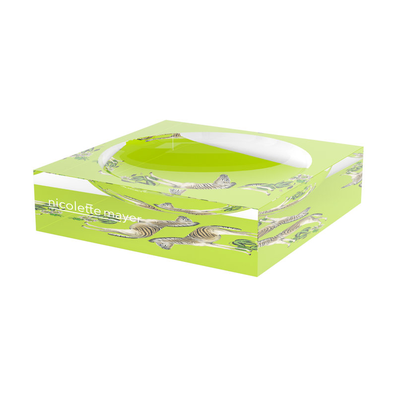 Square Animal Print Decorative Tray, 6"W x 6"D x 2"H, Tang