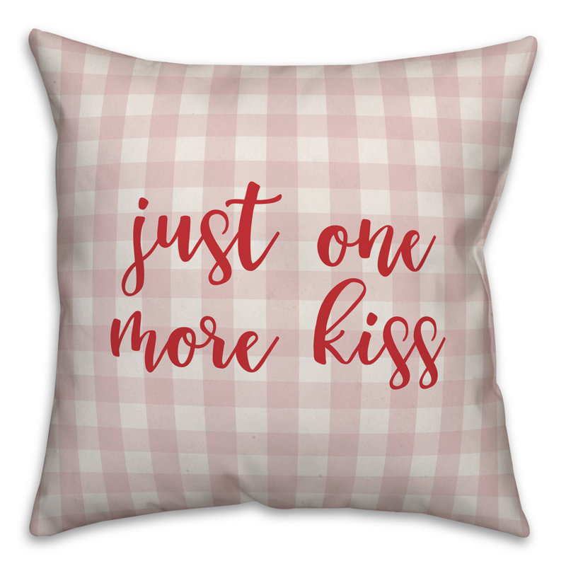  Coussin Just One More Kiss, Coussin décoratif, Rose / rouge