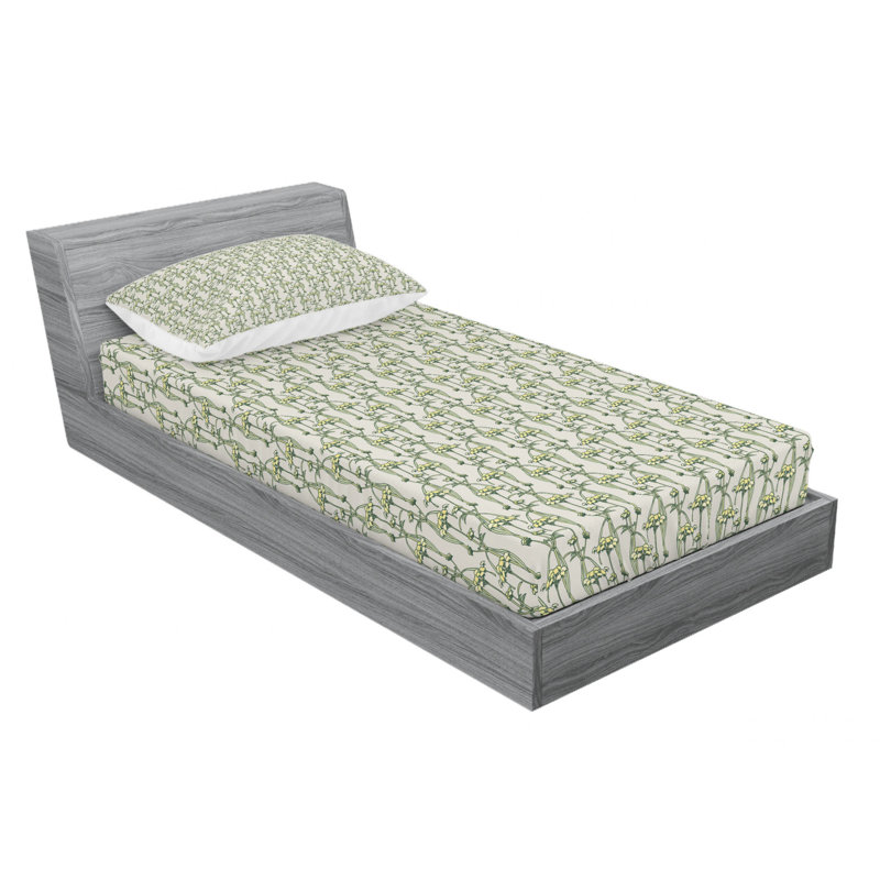 Microfiber Floral Sheet Set, Full Sheet Set with Fitted Sheet