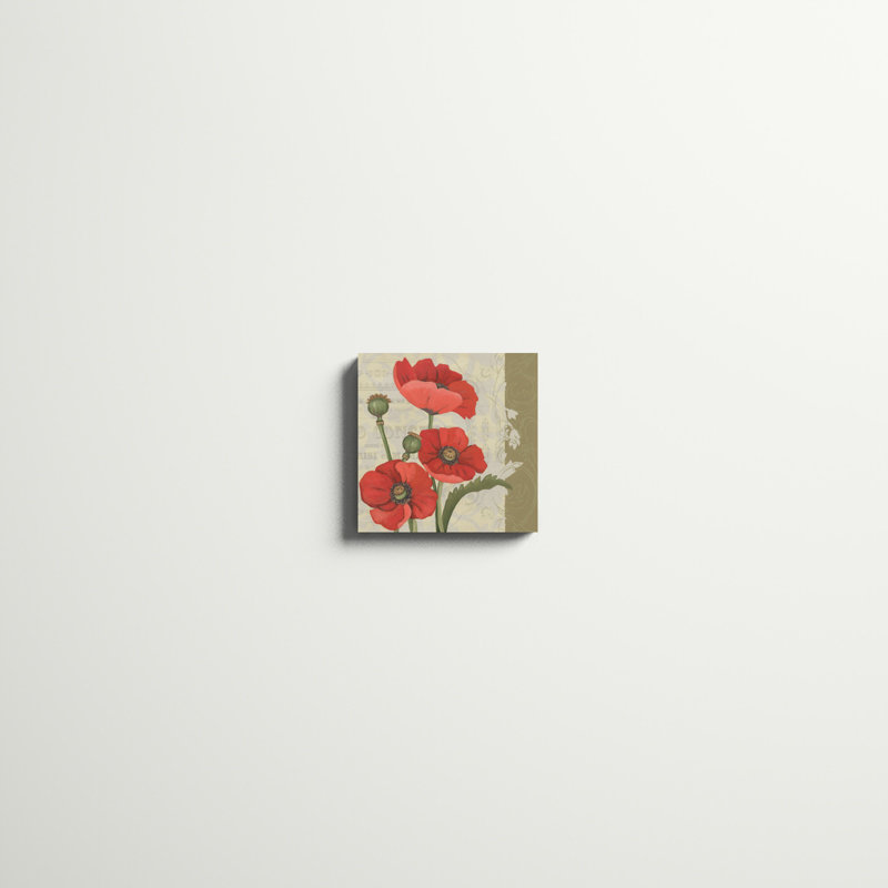 «Paris Poppy II», peinture sur toile, H 12 po x l 12 po