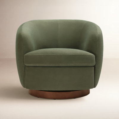 Marcy Upholstered Swivel Barrel Chair