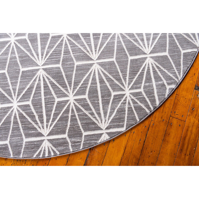 Heights Abstract Indoor Rug, Round 8'