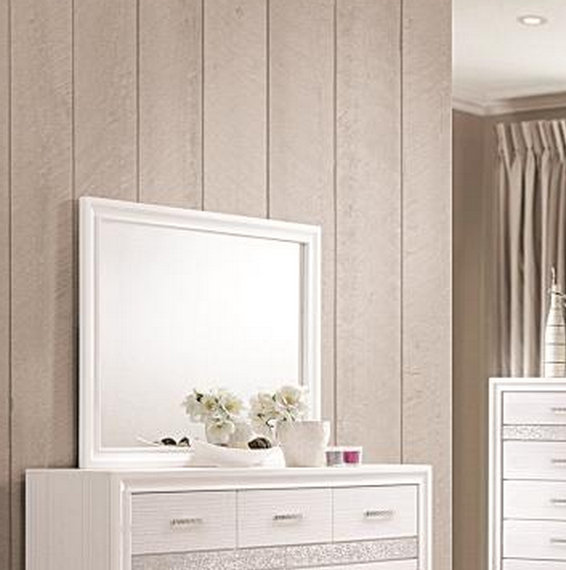 Miroir de commode Pentico, Blanc