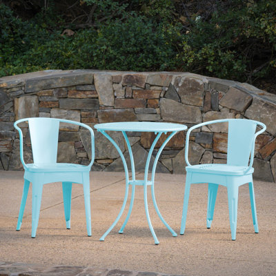 ENSEMBLE MÉTAL 3 PCS LOURDES - Bleu clair mat
