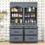 Ensemble de 2 grands garde-manger autoportants avec tablette réglable, plateau en faux marbre et tiroirs-509686595-509686592