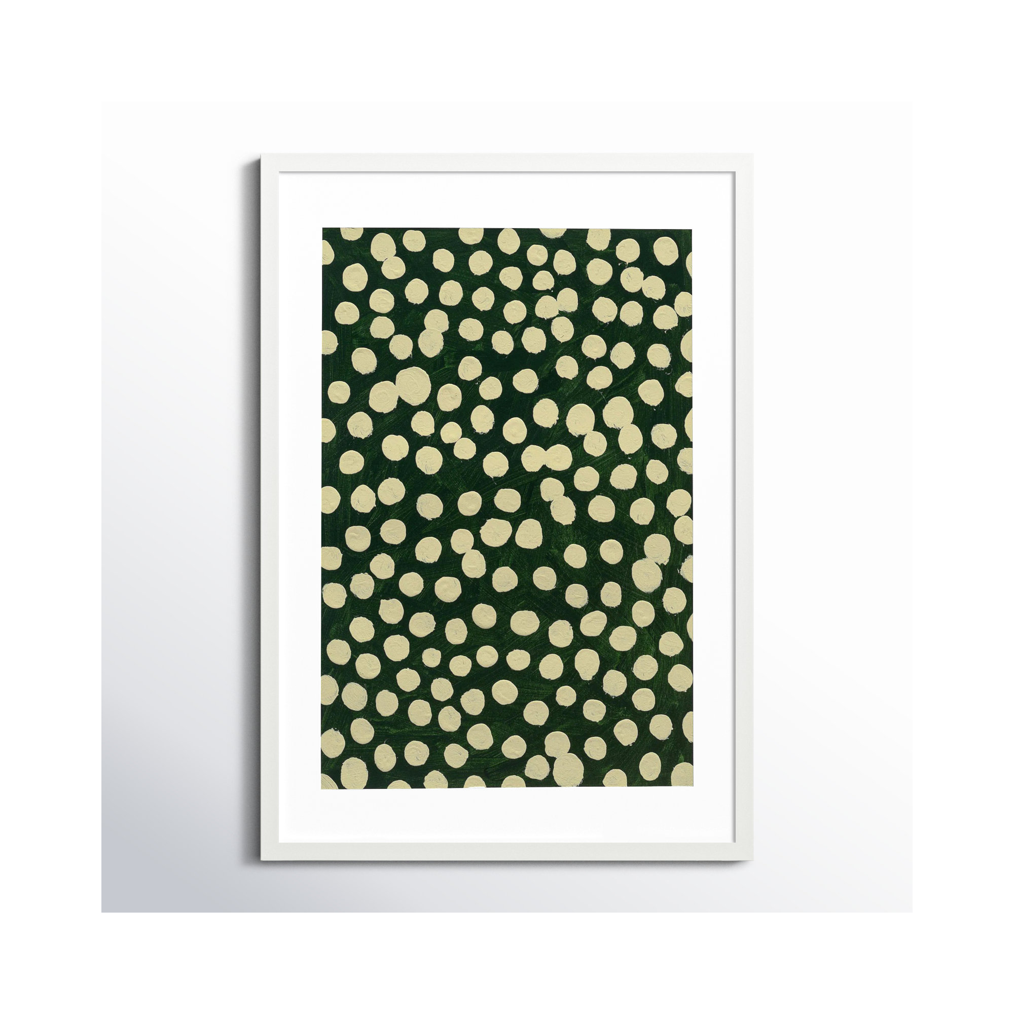 Lichen On Winter Green by Michela Sorrentino, White, 25" H x 17.5" W x 1.25" D