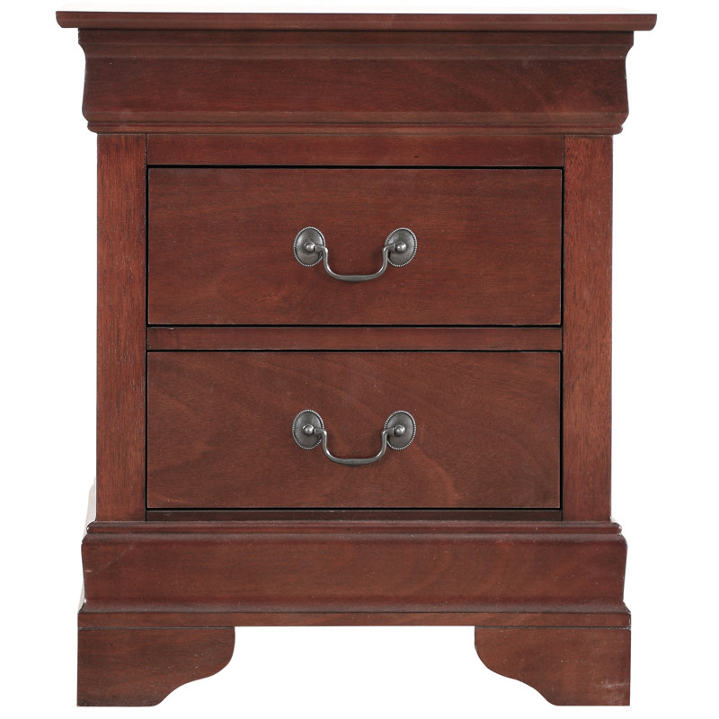 LouisPhillipe 21"L x 24"H 2-Drawers Nightstand, Cherry, Cherry