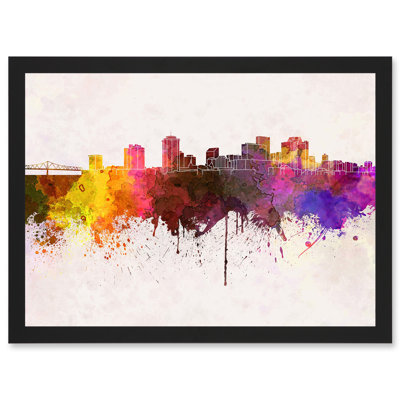 Painting Cityscape New Orleans Skyline Paint Splash - Single Picture Frame Print