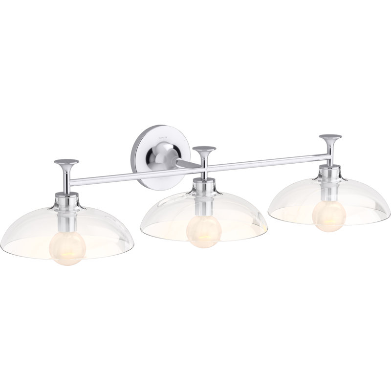 Tone 3 Light Indoor Bathroom Vanity Light Fixture, UL Listed, Silver
