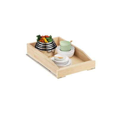 Rashun Single Pull Out Cabinet Organizer Soft Close Slide Out Wood Drawer Storage Shelves