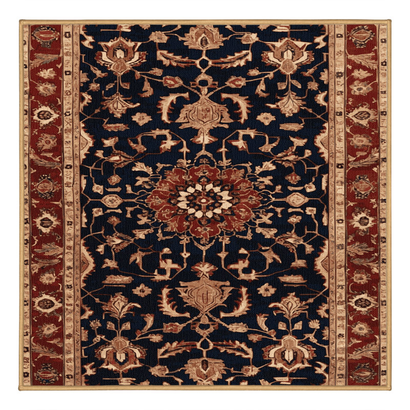 Machine Washable Persian Brown Area Rug, Square 3'