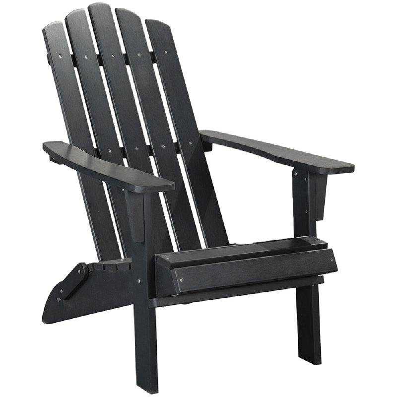 Chaise Adirondack 29 po en plastique robuste, Noir