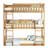 Twin Size Triple Rubber Wood Bunk Bed, With Ladders, Guardrails Detachable Bunk Bed, Twin Over Twin Over Twin,Natural-1204218320