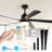Modern Wood Ceiling Fan With Light And Remote Control,6-Speed Noiseless Reversible Dc Motor, Ceiling Fan For Kitchen Dinning Living Room