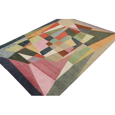 Hand Knotted Geometric Area Rug