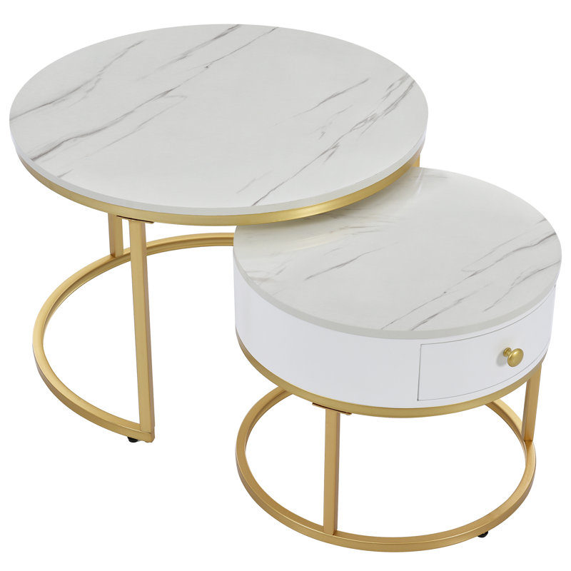 2 - Piece Living Room Table Set, White