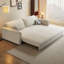 Canapé-lit causeuse 100% polyester beige-130068679
