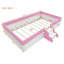 Lit de jour simple rembourré avec lit gigogne, structure en bois robuste et conception peu encombrante pour les chambres d'amis ou les soirées pyjama pour enfants.-893165473