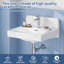 Lavabo de salle de bain carré en céramique semi-encastré avec dosseret de 20 po x 19 po Garvee