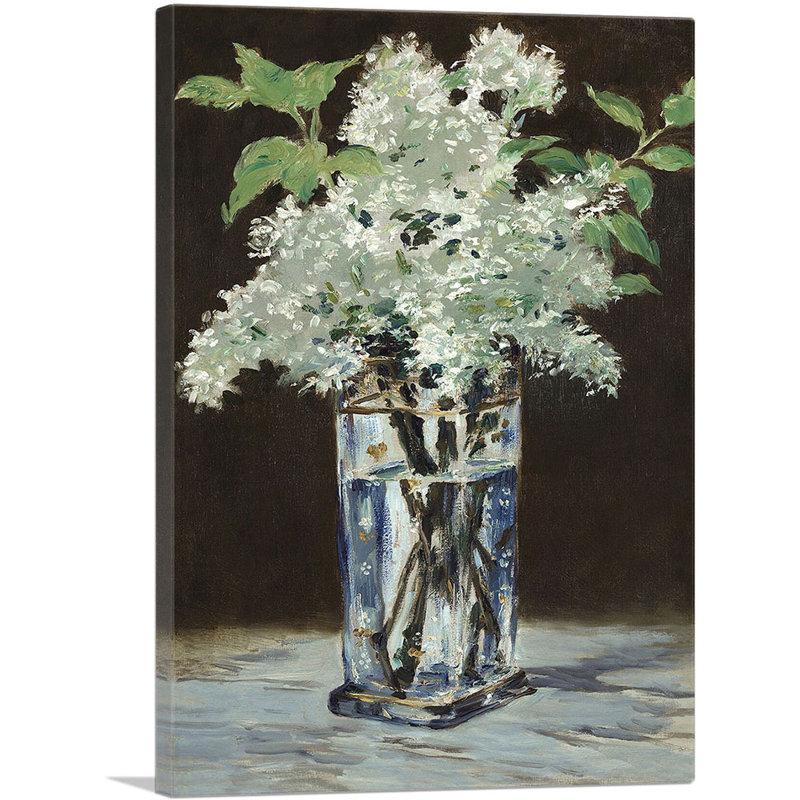 «White Lilacs in a Crystal Vase 1883» par Edward Manet, reproduction d'art sur toile tendue, H 18 po x l 12 po x P 0,75 po