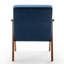 Méridienne en bois massif avec coussin en velours bleu, structure d'appoint de style moderne Mid-Century et pieds élégants-1629465242