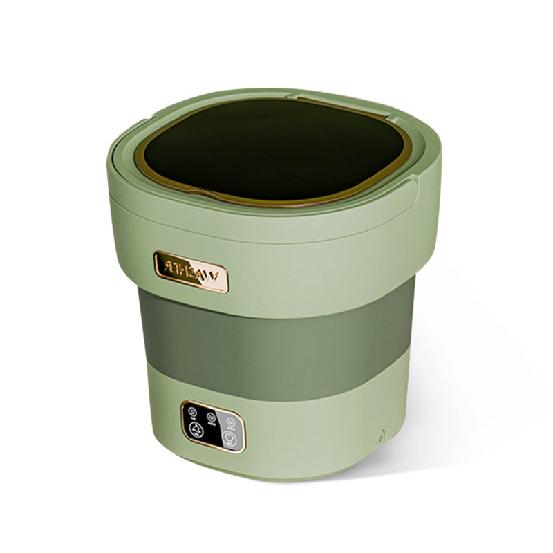 12L Folding Mini Washing Machine with Spin Dryer – 45 dB Ultra-Quiet Portable Washer for Underwear, Baby Clothes, Socks – 33 x 33 x 33.5 cm – Green