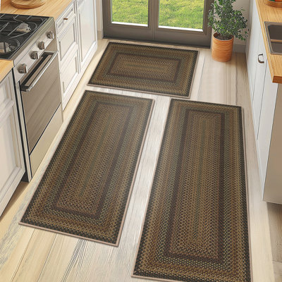 Machine Washable Kitchen Mat With Non-Slip Backing (Set Of 3)