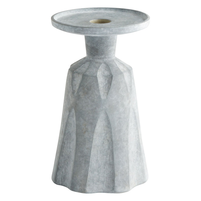 Attalus Concrete / Cement Tabletop Candlestick, 12" H x 7" W x 7" D