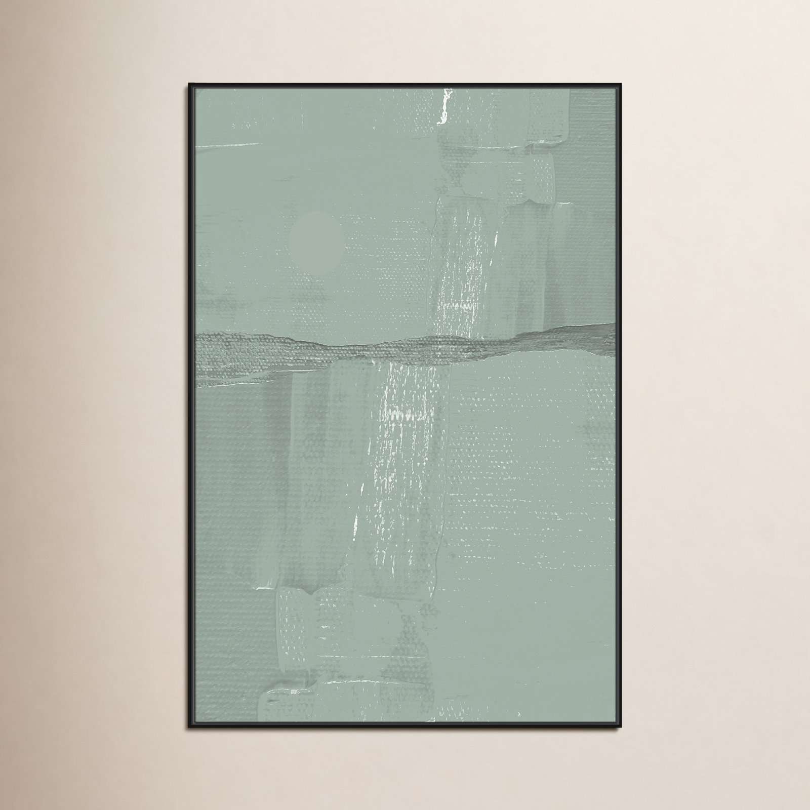 Attica "Sage Abstract" Print, 61.5" H x 41.5" W x 2" D, Black