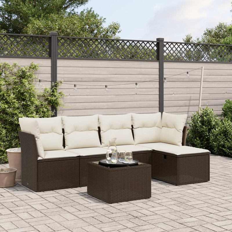 Grand canapé modulaire en rotin PE Vidaxl