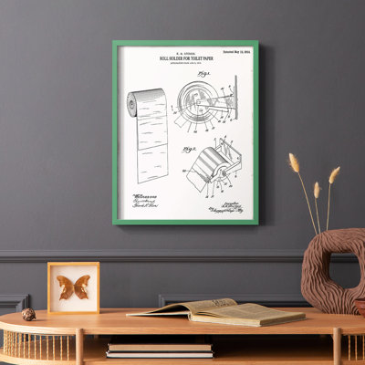 Papier hygiénique, brevet III, reproduction encadrée - bois massif