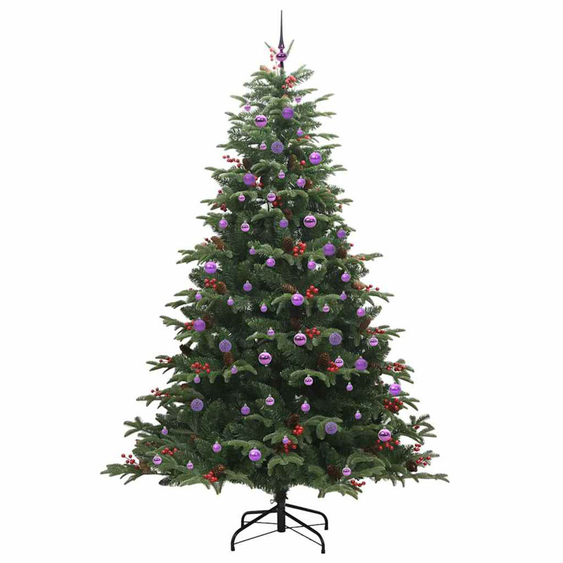 Artificial Christmas Tree with LEDs with Stand Green, 7.87 ft
