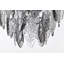 Lustre 6 niveaux à niveaux chrome avec cristaux transparents et feuilles grises