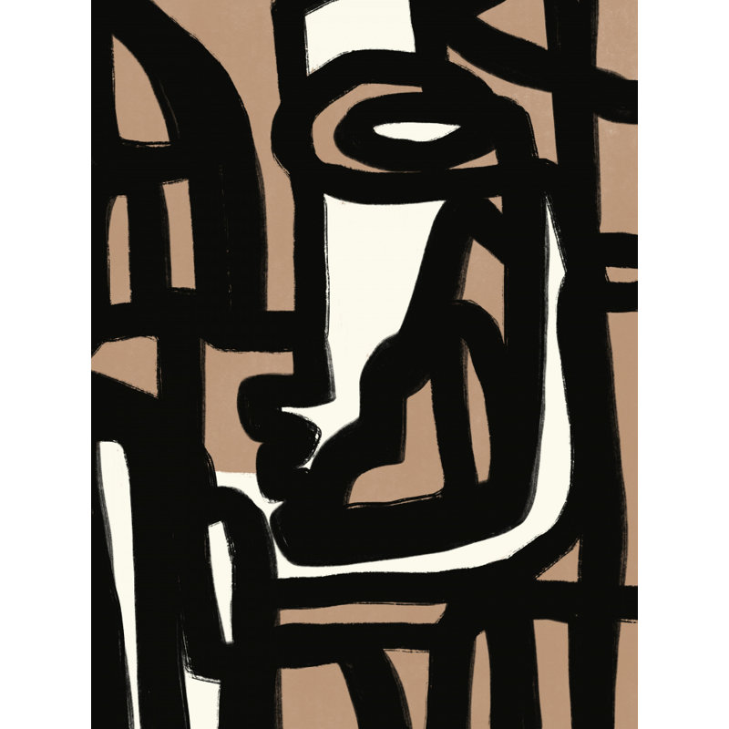 Geometric Shapes Against A Tan Background, 50.8 cm H x 76.2 cm W