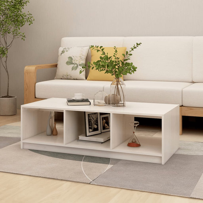 Gerno Solid Coffee Table with Storage, White