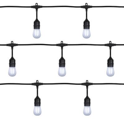LED S14 Patio String Lights - Clear - 19.25' Black Wire - 20 Ct
