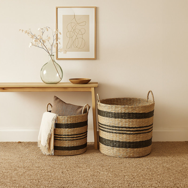 Bay Isle Home Naperon Seagrass Decorative Basket