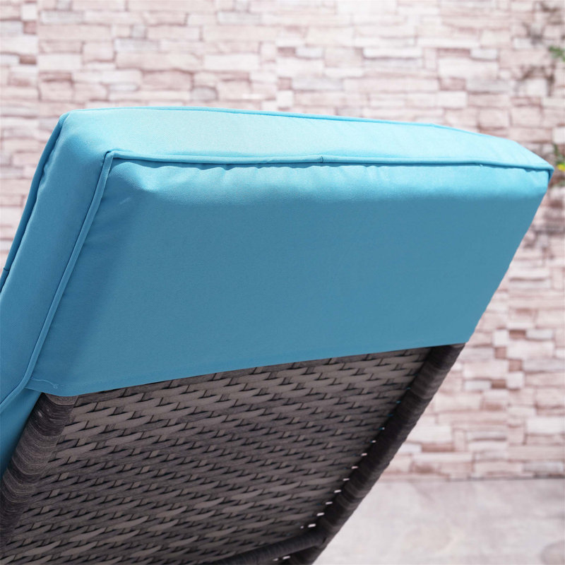 Outsunny Outdoor Pe Rattan Chaise Lounge With 5-Level Adjustable Backrest, Wheels, And Cushioned Comfort For Poolside Relaxation
