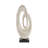 Mother of Pearl Shell Swirl Abstract Decorative Sculpture with Black Base-20525671